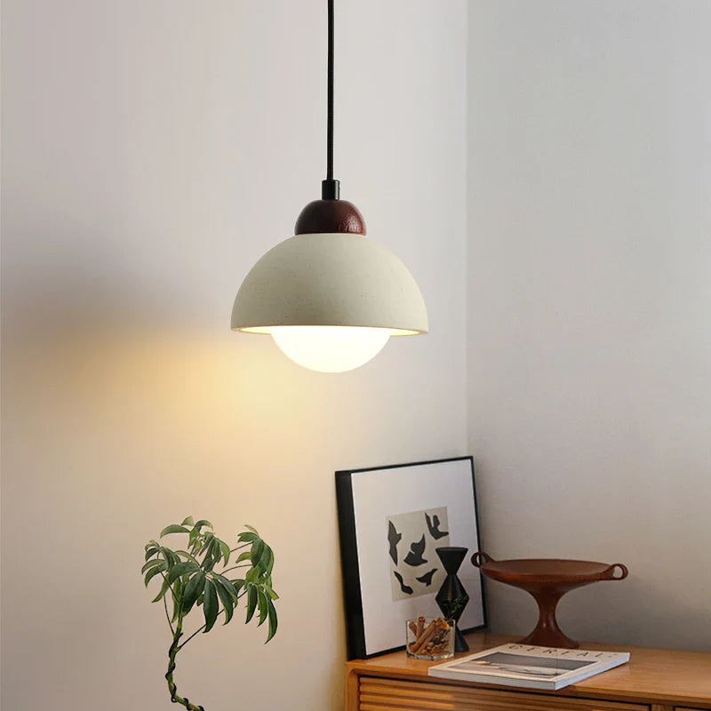 Afralia™ White Micro Cement LED Pendant Lights for Modern Living Spaces