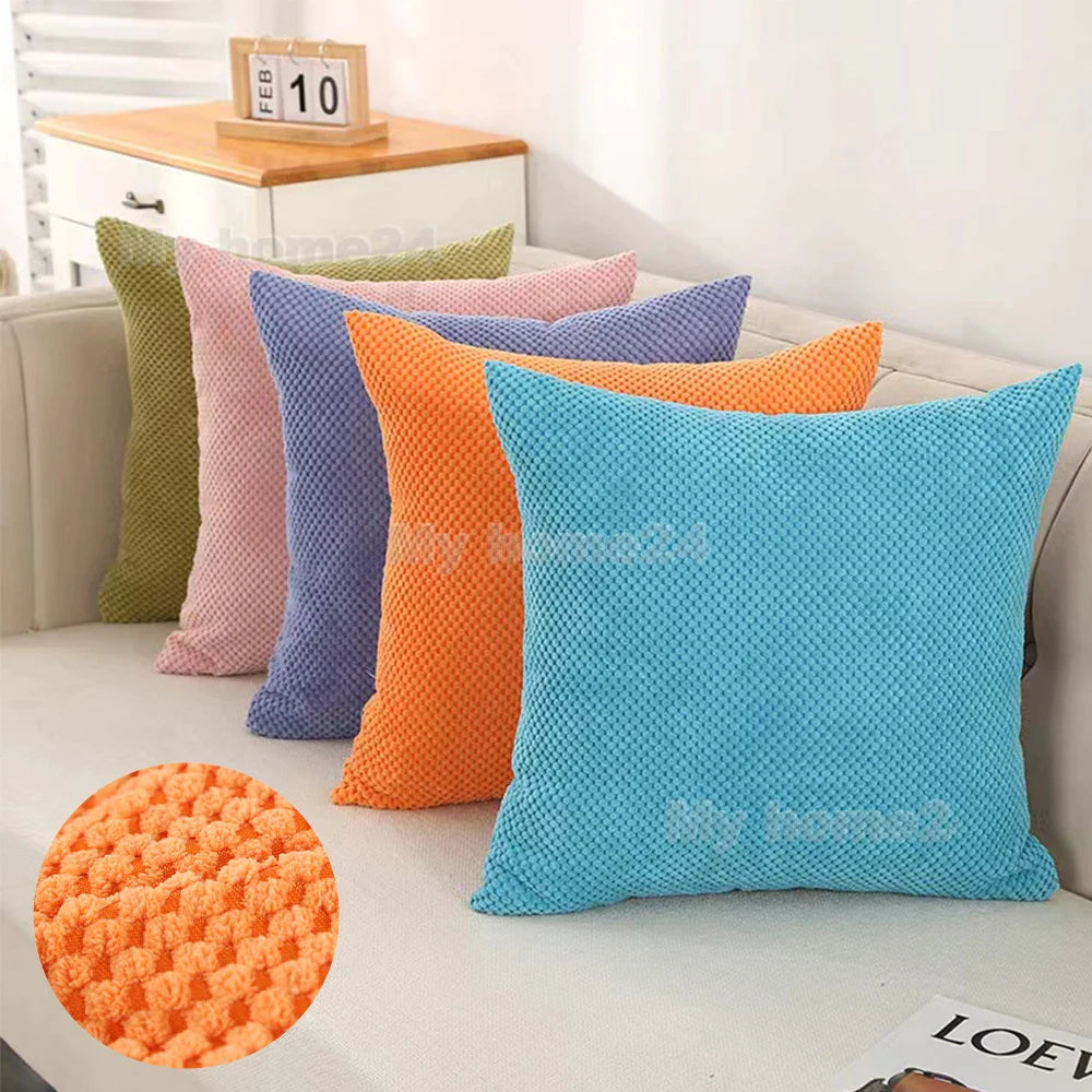 Afralia™ Solid Color Cushion Cover for Home Decor Sofa Office Waist Back Pillowcase
