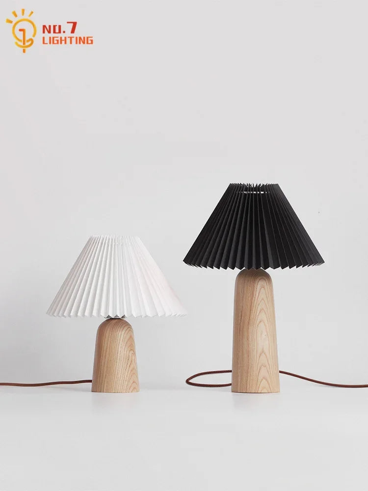 Afralia™ Mushroom Table Lamp LED Solid Wood Desk Light for Romantic Bedroom Decor