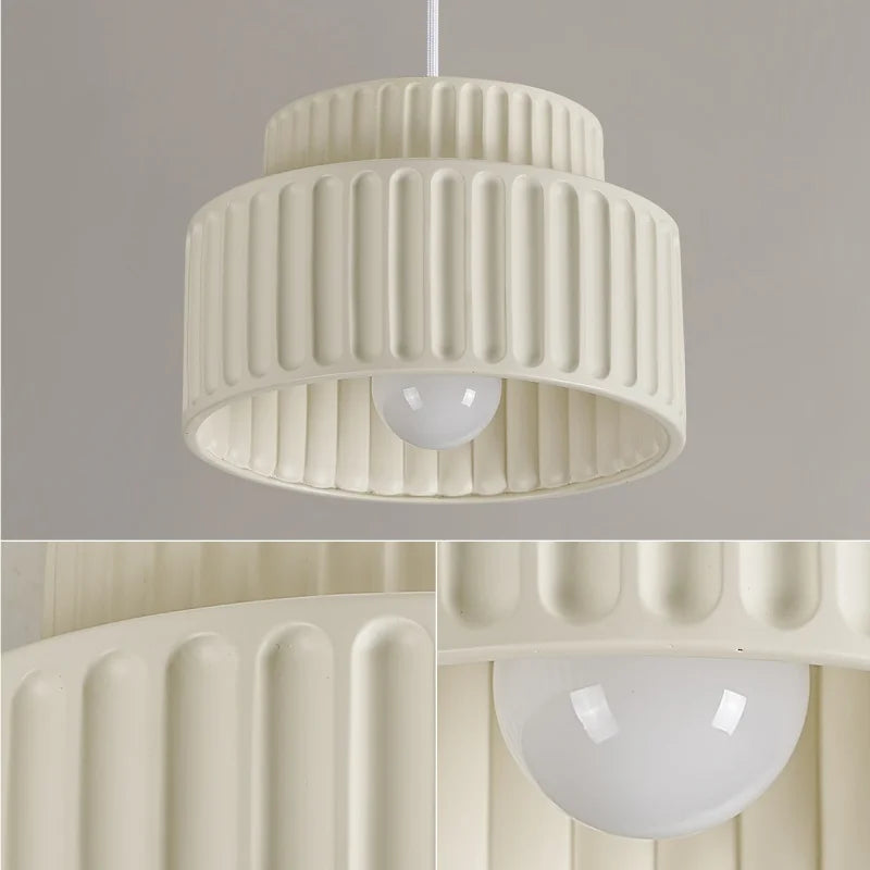 Afralia™ LED Pendant Lamp Nordic Modern Resin Hanging Light Fixtures Cream Color