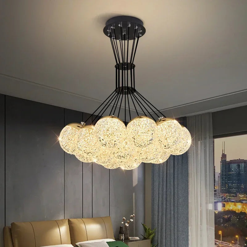 Afralia™ LED Chandelier Ceiling Lamp for Chic Bedroom Decor and Living Room Lighting