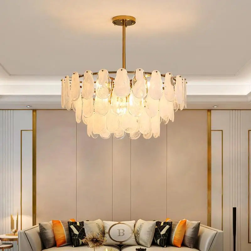 Afralia™ Cloud Glass Chandelier: Luxe French Retro Lighting for Living Room, Bedroom & Restaurant