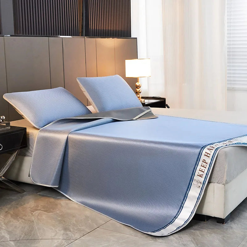 Afralia™ 1800D Cooling Fibres Bed Mat & Pillowcases Set for Summer Nights