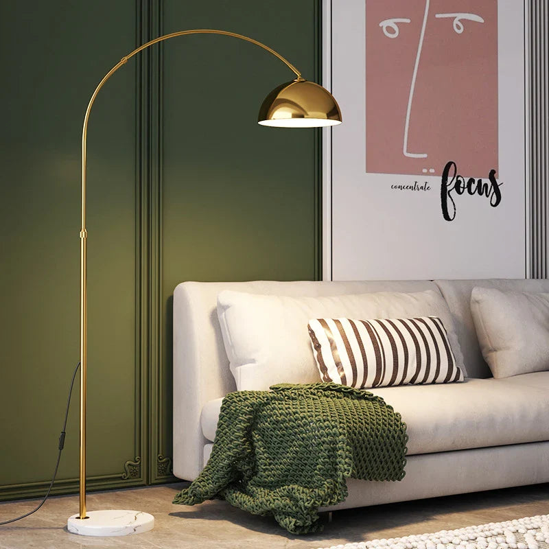 Afralia™ LED Marble Base Floor Lamp for Modern Living Room & Bedroom Lighting