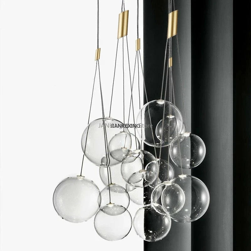 Afralia™ Glass Bubble LED Pendant Lamp for Restaurant, Bar, and Display Window