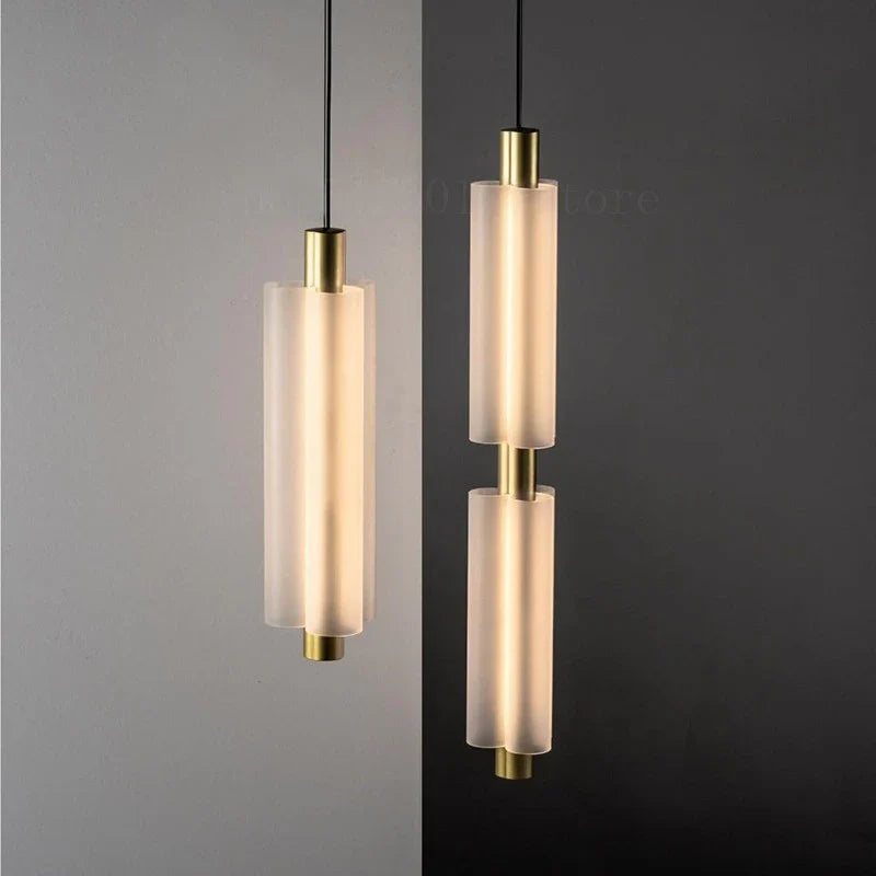 Afralia™ Acrylic Minimalist Pendant Lights | Contemporary LED Bedside Lamp for Restaurant and Industrial Decor