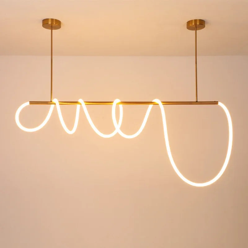 Afralia™ Gold Minimalist LED Pendant Lights for Kitchen Dining Room