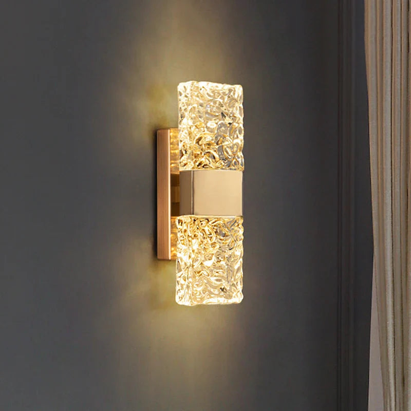Afralia™ Modern Water Ripple Glass Wall Lamp for Luxury Home Decor