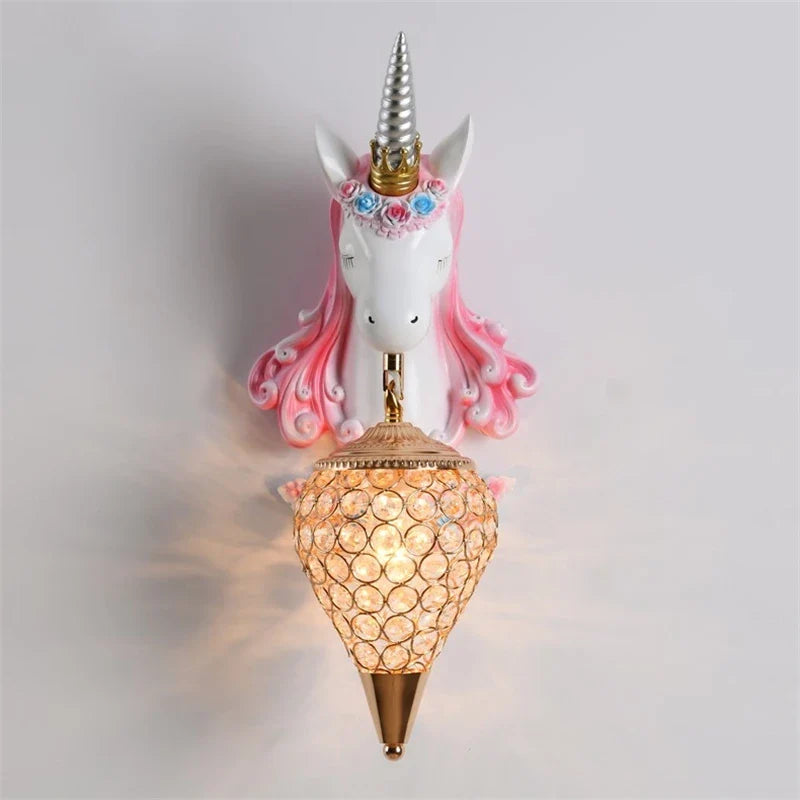 Afralia™ Nordic Unicorn Wall Lamp for Bedroom LED Decoration Light