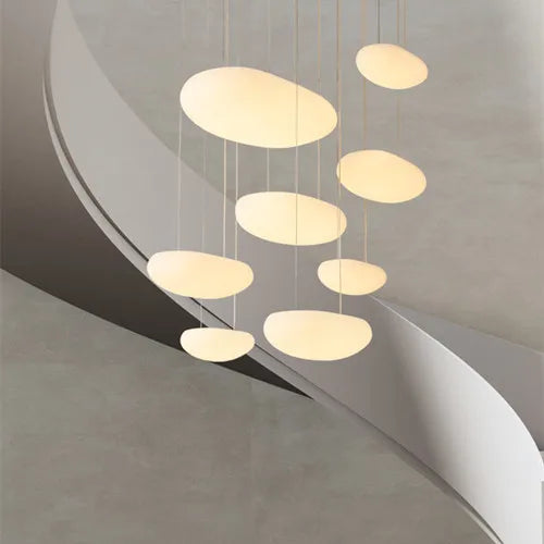 Afralia™ LED Cobblestone Chandelier with Smart Dimmable Lights - Modern Indoor Lighting Fixtures