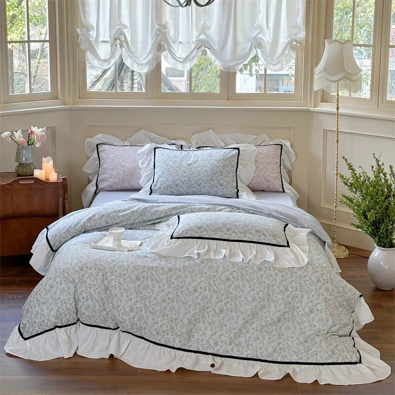 Afralia™ Cotton Bedding Sets: Sheet, Pillowcase, Duvet Cover, Queen King RU
