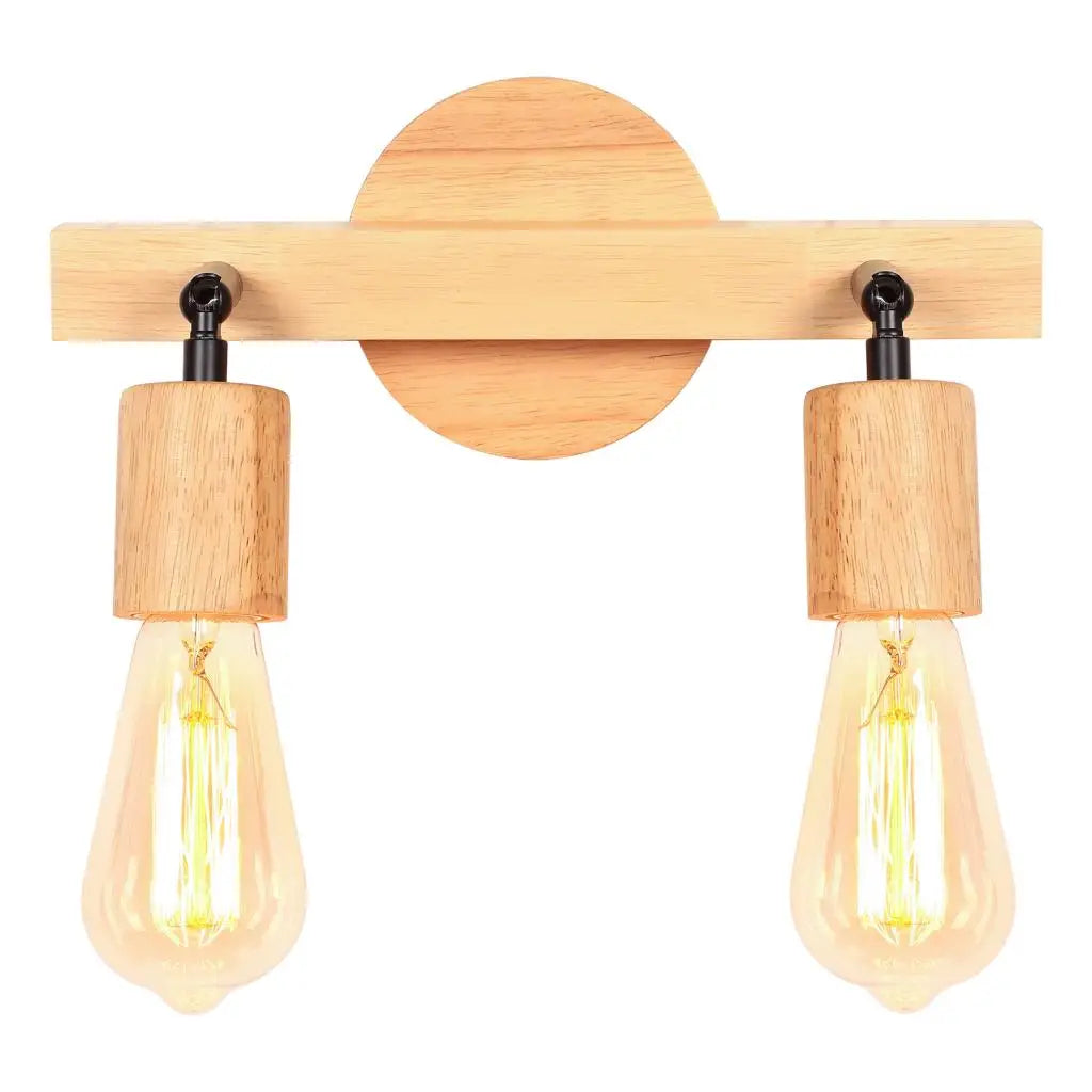 Afralia™ Wood Double Heads Wall Lamps - Modern Nordic Indoor Lighting Sconces