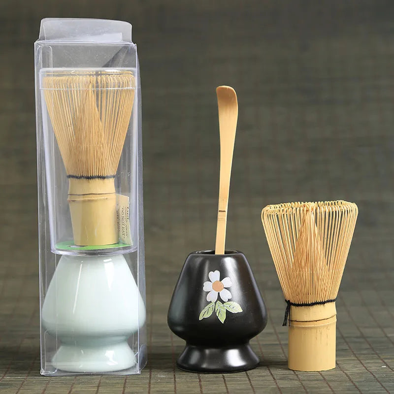 Afralia™ Japanese Bamboo Tea Ceremony Set Matcha Whisk Brush Grinder Tools