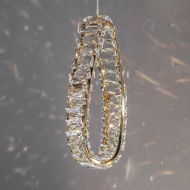 Afralia™ Crystal Pendant Chandelier: Elegant Ceiling Light for Bedroom Living Room Home Decor