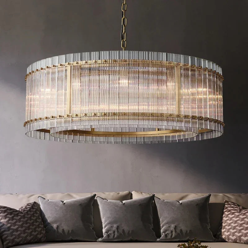 Afralia™ Gold Double Layer Ring Crystal Pendant Light for Elegance in Every Room