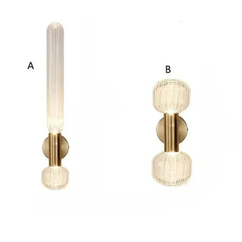 Afralia™ LED Glass Wall Sconces for Home Decor and Lighting in Gold