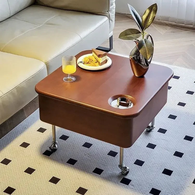 Afralia™ Medieval Style Compact Movable Dining Table for Small Living Spaces