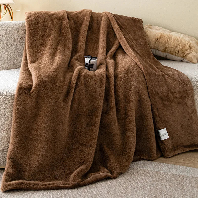 Afralia™ Faux Fox Fur Plush Blanket: Ultra Soft, Warm, and Luxurious for Office, Sofa, and Travel