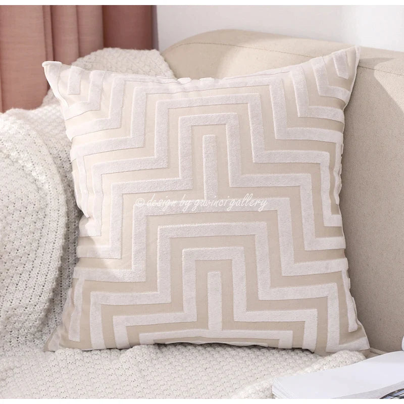 Afralia™ Geometric Jacquard Throw Pillowcase Double Sided Luxury Cushion Cover