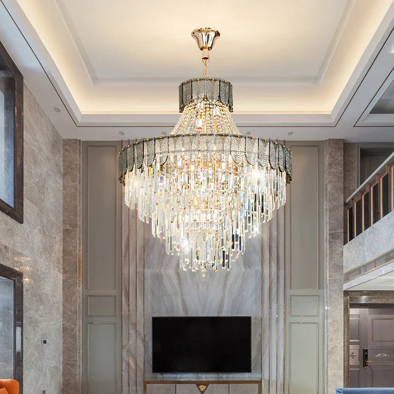 Afralia™ Shell Art Color Chandelier Luxury Lighting for Living & Dining Rooms