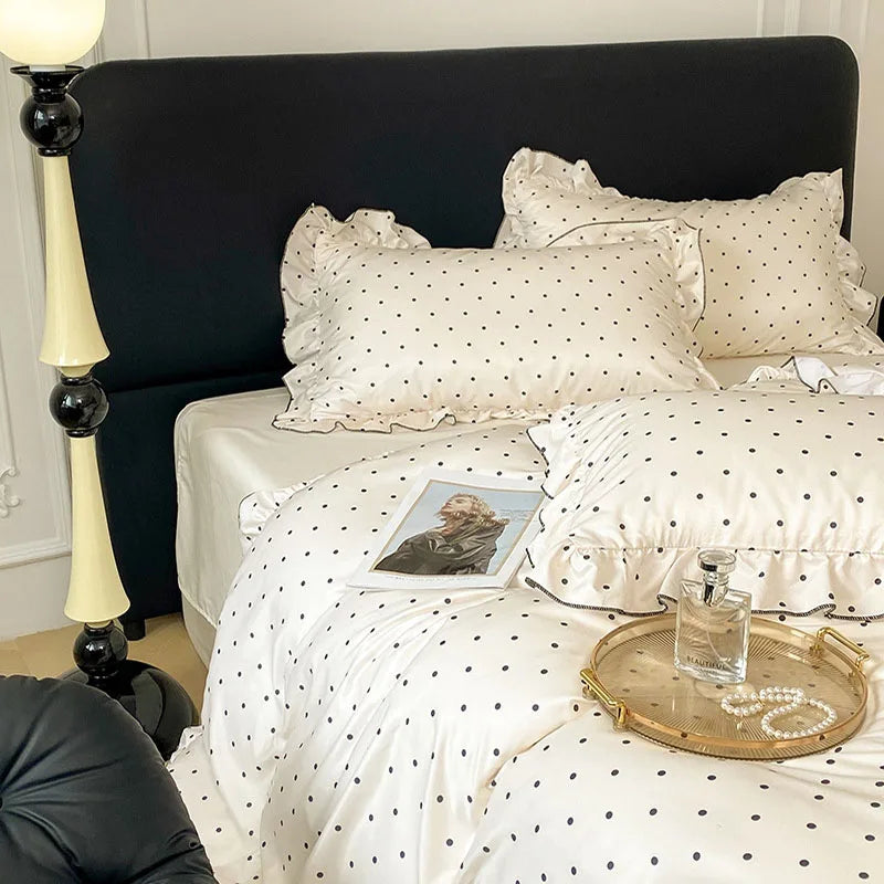 Afralia™ Rayon Silk Bow Bedding Set: Fashionable Comforter Cover for Single & Double Bed