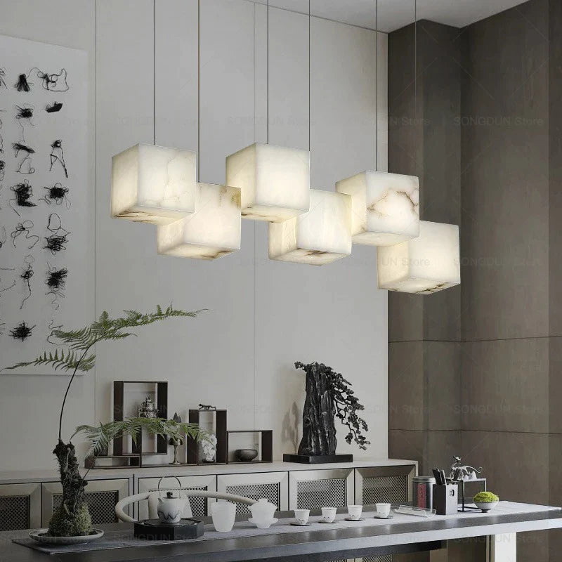 Afralia™ Modern Chinese Tearoom Chandelier Silver Luxury Bar Study Room Statement Piece