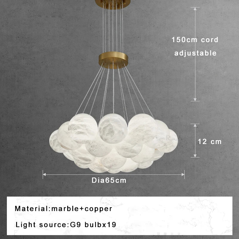 Afralia™ Marble Vains Ceiling Pendant Lights Luxe Home Decor Villa Duplex Lighting