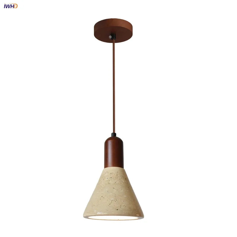 Afralia™ Yellow Cave Stone LED Pendant Lamp