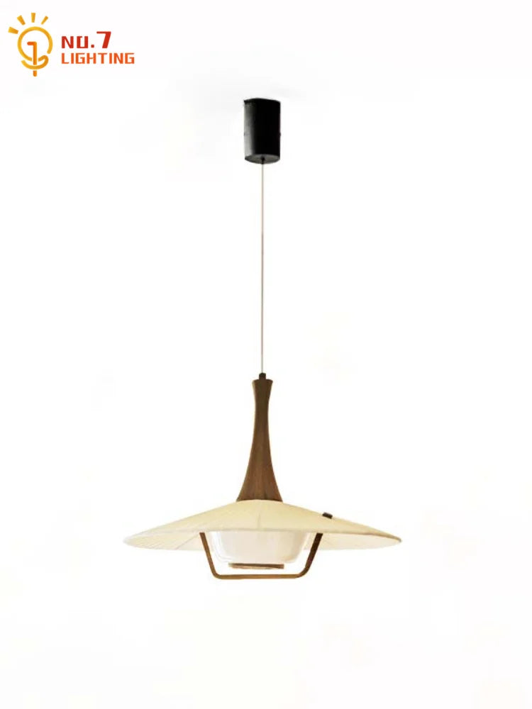 Afralia™ Walnut Flying Saucer LED Pendant Lights for Kitchen Island & Living Room