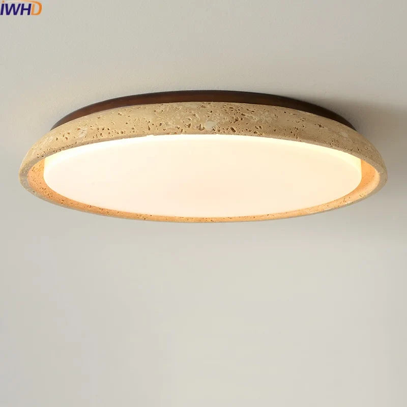 Afralia™ Acryl Travertine LED Ceiling Lights - Modern Natural Stone Ceiling Lamp