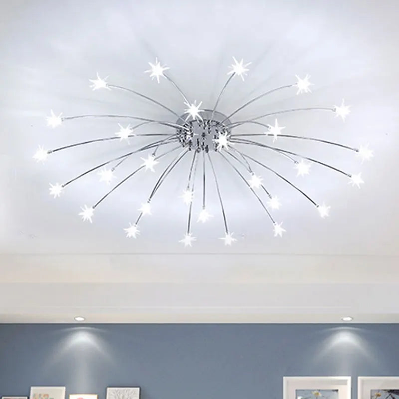 Afralia™ Chrome Metal LED Chandelier - Nordic Design Home Lighting for Living Room, Bedroom, Kitchen