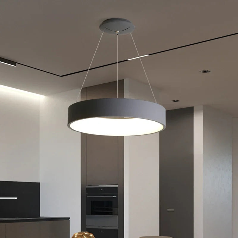 Afralia™ Modern Grey or White Led Pendant Lights for Dining Kitchen Living Bar Room