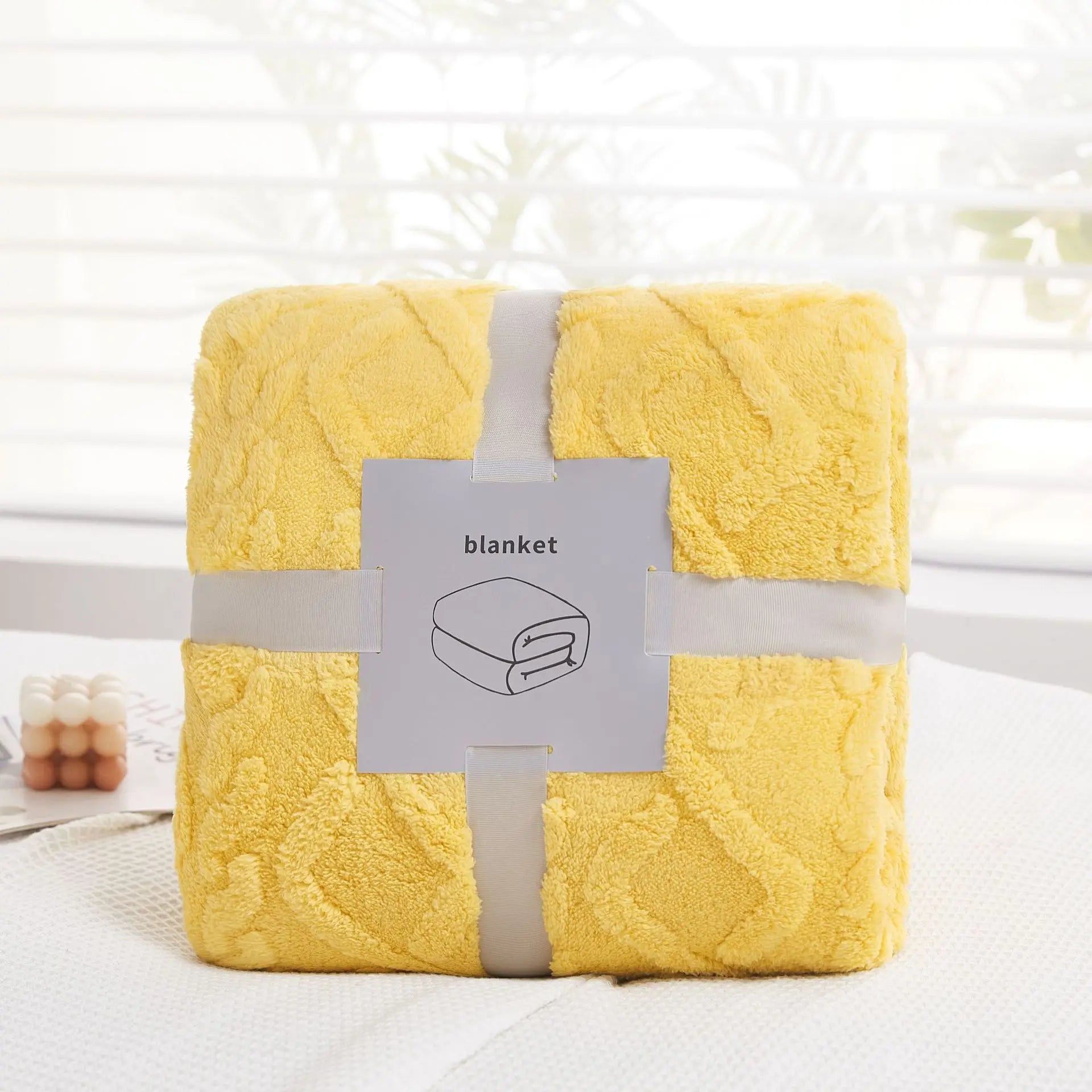 Afralia™ Cozy Jacquard Plush Blanket: Soft Winter Sofa Throw, Office Travel Nap Shawl