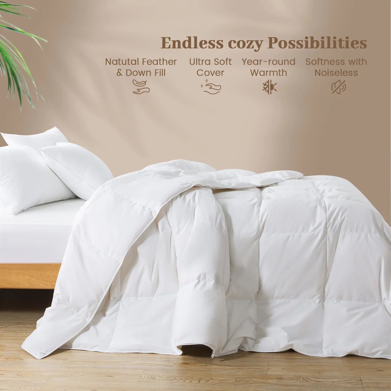Afralia™ Premium White Goose Down Comforter - All Season Heavy Weight Insert