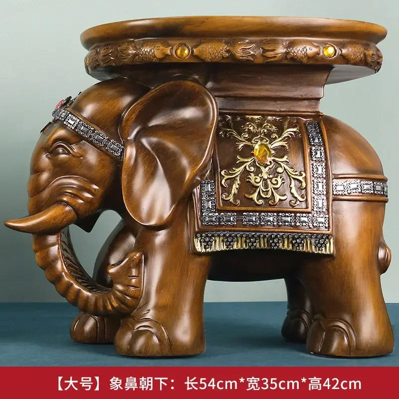 Afralia™ Elephant Wealth Attracting Ornaments Stool