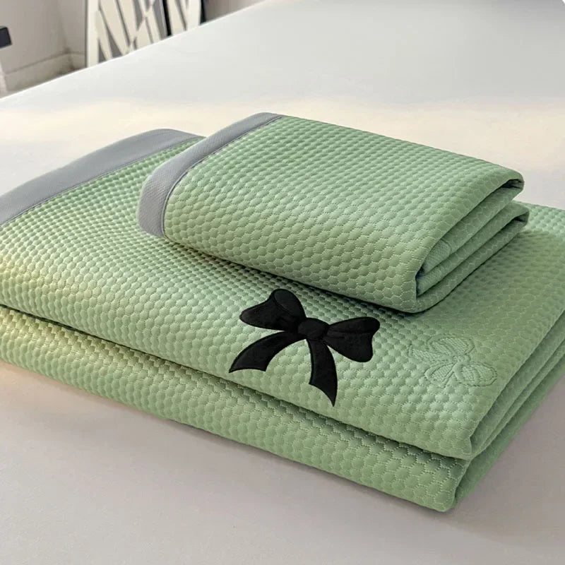Afralia™ Butterfly Knot Jacquard Ice Bean Cool Mat 2Pcs Set - Soft, Breathable Summer Cushion