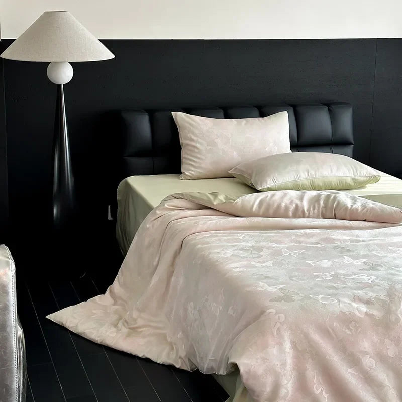 Afralia™ 100% Cotton Jacquard Bedding Set Double King Size Bedroom Decor