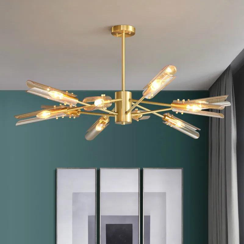 Afralia™ Modern Lustre LED Chandelier with Glass Shades - Luxury Pendant Lighting