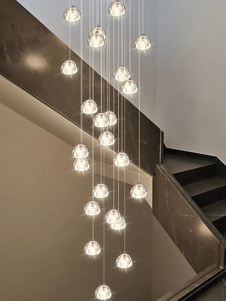 Afralia™ Crystal LED Ceiling Chandelier: Modern Spiral Kitchen Staircase Home Decoration Light