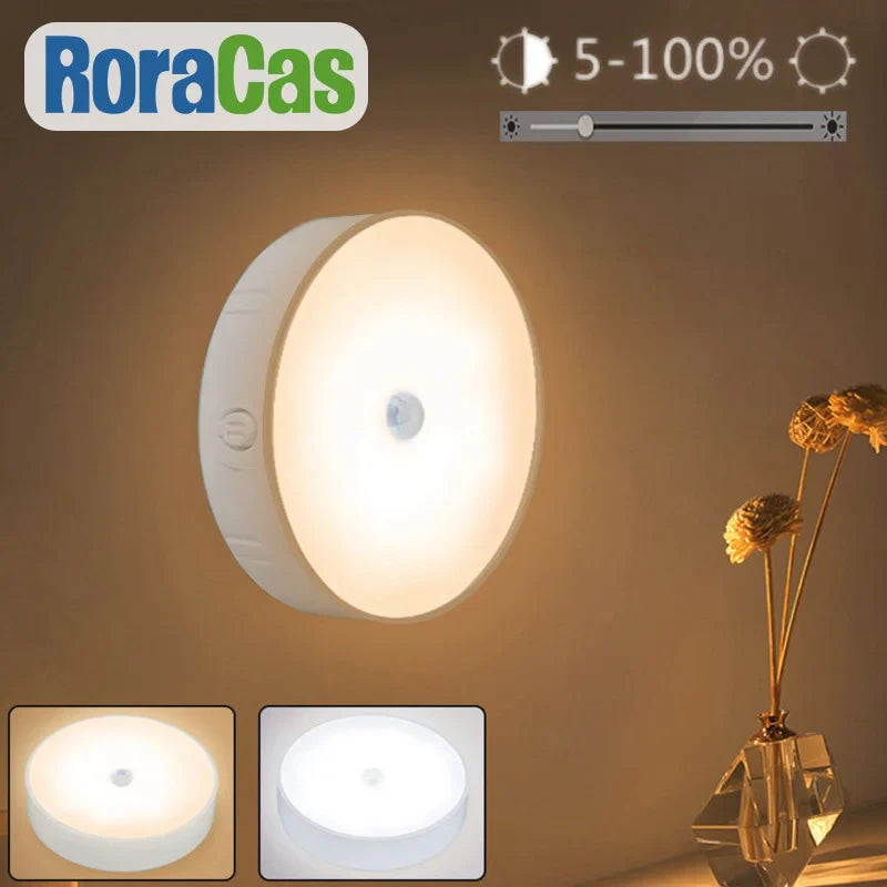 Afralia LED Motion Sensor Nightlight | USB Rechargeable Wall Lamp for Stairs & Closet