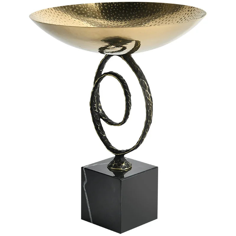 Afralia™ Gold Metal Fruit Bowl Tray for Modern Luxury Home Decor