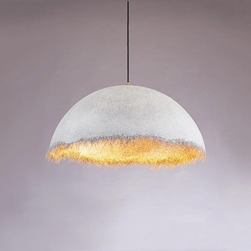 Afralia™ Gold White Half Nest Pendant Lamp for Stylish Home & Restaurant Lighting