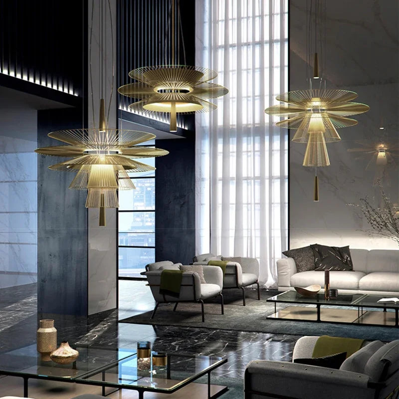 Afralia™ Metal Cord Pendant Chandelier for Loft Luxury Home Decor Lighting