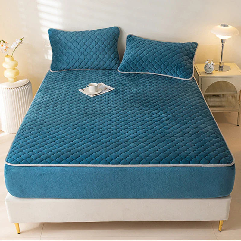 Afralia™ Thickened Mattress Protector Queen Double Single Elastic Fitted Sheet Anti-slip Bedspread