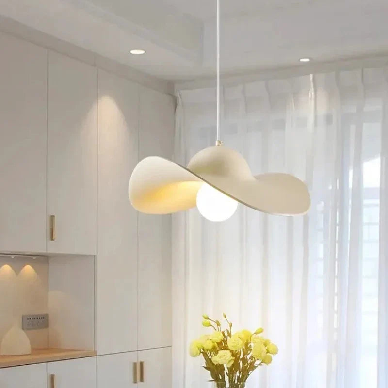 Afralia™ Nordi Cream Pendant Lights Hat Chandelier for Home Decor