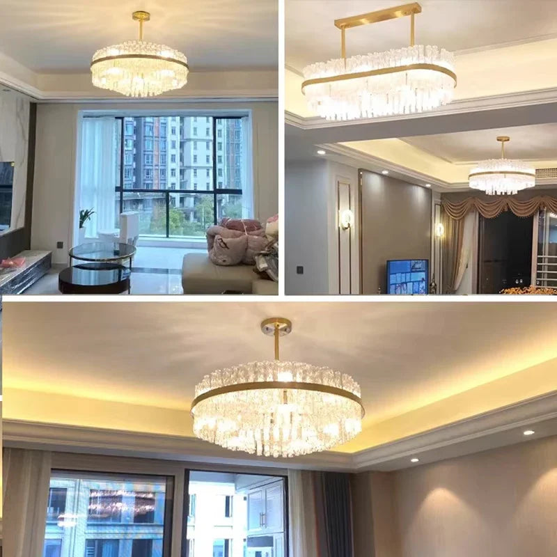 Luxury Crystal Chandelier - Afralia™ LED Lighting for Home Decor, Living Room, Bedroom & Dining Area