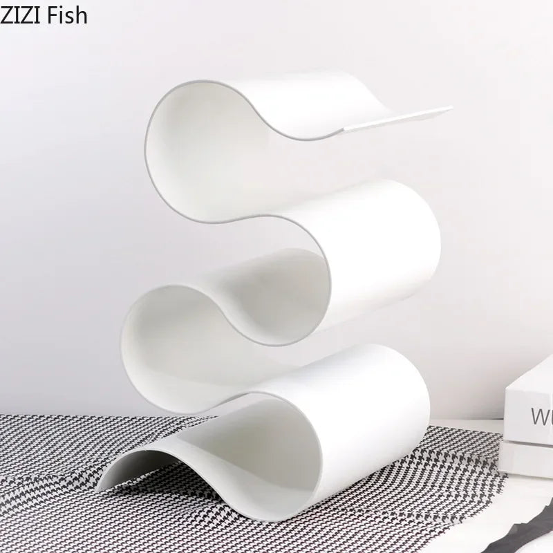 Afralia™ Ribbon S-Shape Wine Rack: Stylish Beverage Tray & Bottle Stand for Home Décor.