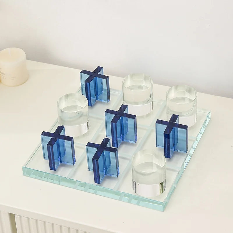 Afralia™ Crystal Chessboard: Elegant Three-dimensional Glass Tray Chess Set