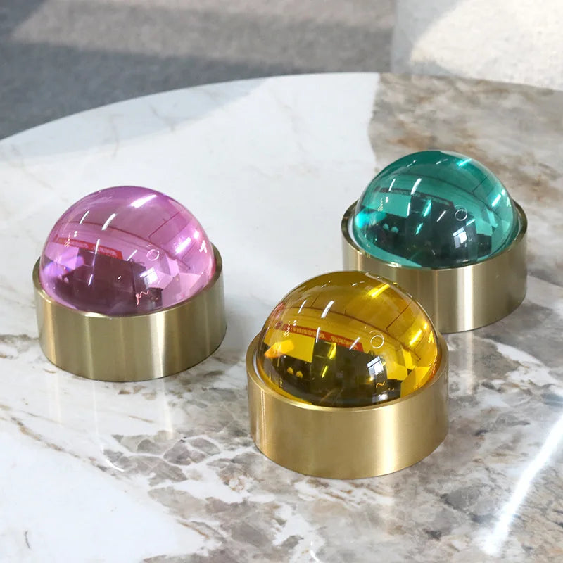 Afralia™ Metal Crystal Jewelry Box Stained Glass Sphere Geometric Storage Container