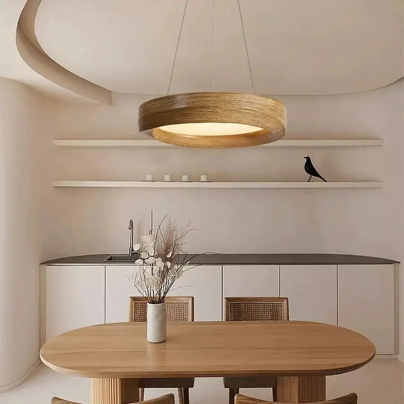 Afralia™ Wood LED Chandelier Nordic Design Pendant Light